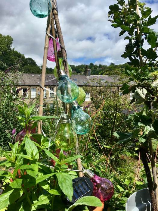 Bottle tree Hebden Bridge style: lightbulb wigwam